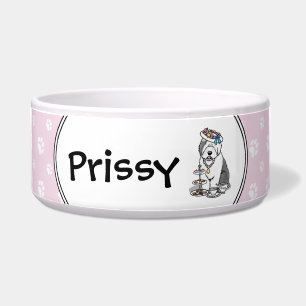 Niedliches Girly Tea Party Altes Englisch Sheepdog Napf