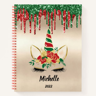 Niedliches Girly Unicorn Weihnachtsgeschenk Sketch Notizbuch