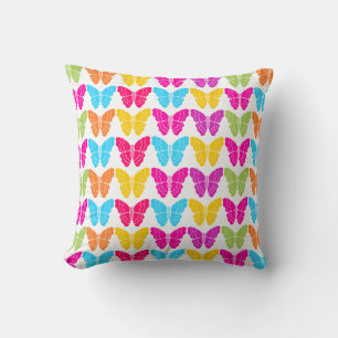 Niedliches Girly Vibranly Rainbow Butterfly Patter Kissen