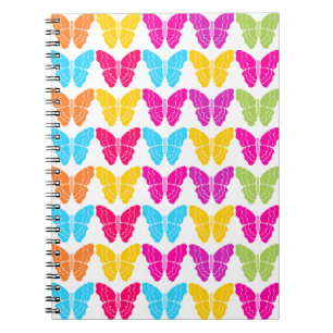 Niedliches Girly Vibranly Rainbow Butterfly Patter Notizblock