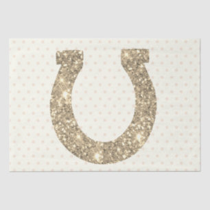 Niedliches Glam Gold Glitzer Horseshoe Seidenpapier