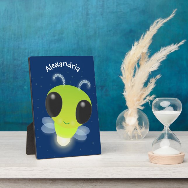 Niedliches Glow Bug Firefrefly Cartoon Illustratio Fotoplatte (Seite)