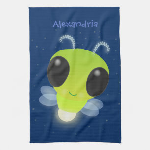 Niedliches Glow Bug Firefrefly Cartoon Illustratio Geschirrtuch