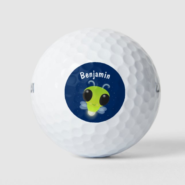 Niedliches Glow Bug Firefrefly Cartoon Illustratio Golfball (Vorderseite)