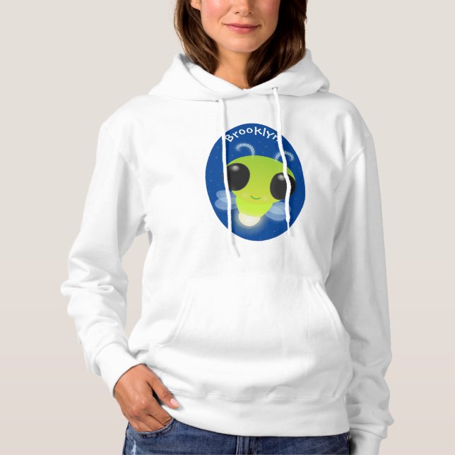 Niedliches Glow Bug Firefrefly Cartoon Illustratio Hoodie (Vorderseite)