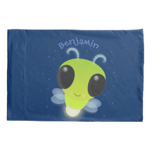 Niedliches Glow Bug Firefrefly Cartoon Illustratio Kissenbezug