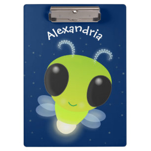 Niedliches Glow Bug Firefrefly Cartoon Illustratio Klemmbrett