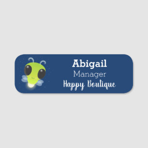 Niedliches Glow Bug Firefrefly Cartoon Illustratio Namensschild