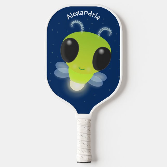 Niedliches Glow Bug Firefrefly Cartoon Illustratio Pickleball Schläger (Vorderseite)