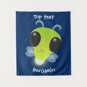 Niedliches Glow Bug Firefrefly Cartoon Illustratio Wandteppich