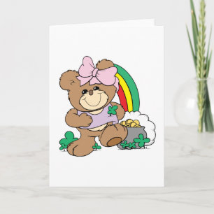 niedliches Glück der eisernen Patricks Girl Teddy Karte
