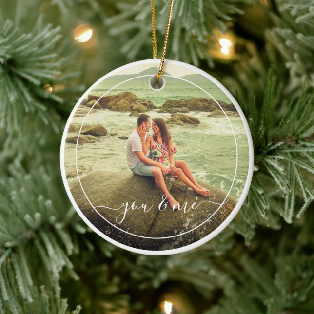 Niedliches Glück für Sie und mich in der Liebe kla Keramik Ornament (Baum)