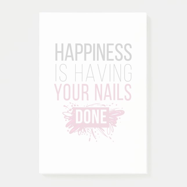 Niedliches Glück hat Ihre getanen Nägel Post-it Klebezettel (Vorderseite)