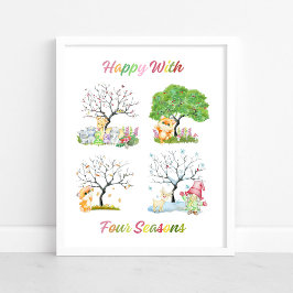 Niedliches Glück mit 4 Seasons Baby Kinderzimmer P Poster