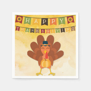 Niedliches Glück Thanksgiving Türkei Serviette