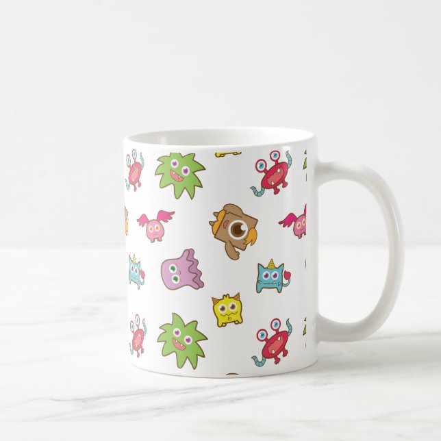 Niedliches glückliches buntes kleines kaffeetasse (Rechts)