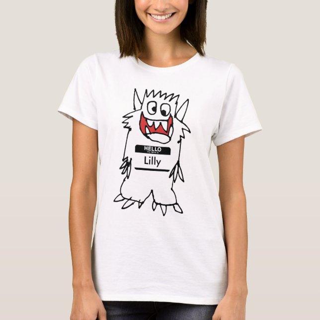 Niedliches glückliches Cartoon-Monster-T-Shirt T-Shirt (Vorderseite)