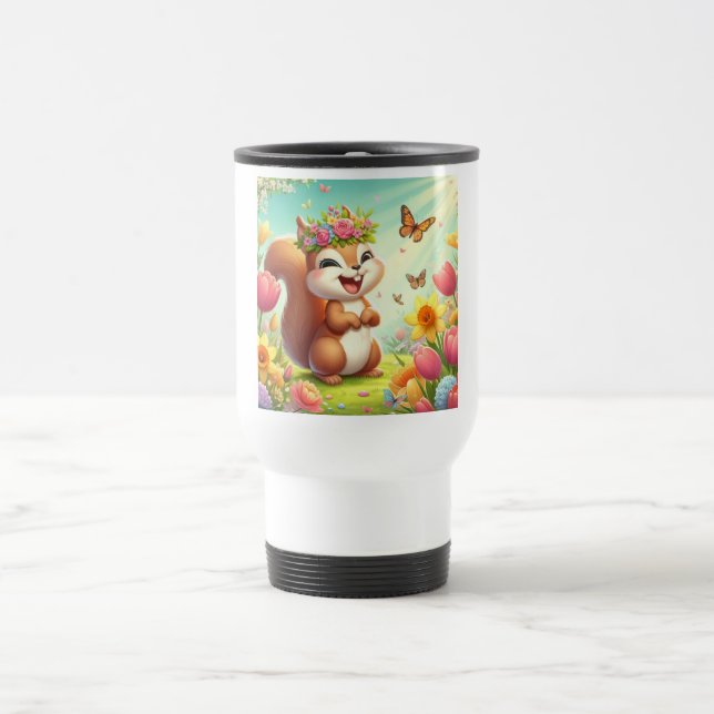 Niedliches, glückliches Eichhörnchen Reisebecher (Mittel)