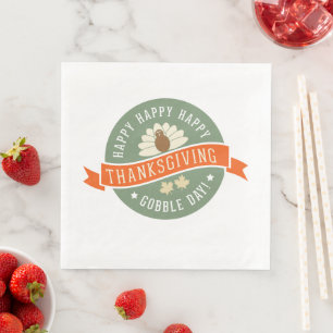 Niedliches glückliches Erntedankfest, Gobble Gobbl Serviette