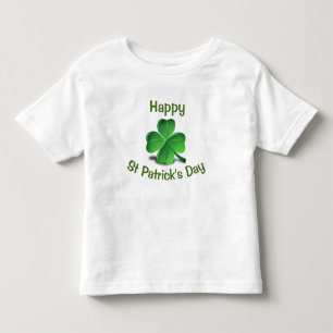 Niedliches glückliches Grün-Kleeblatt St. Patric Kleinkind T-shirt
