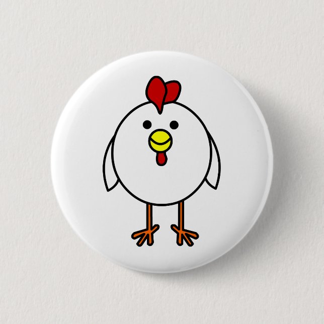 Niedliches glückliches Huhn Button (Vorderseite)
