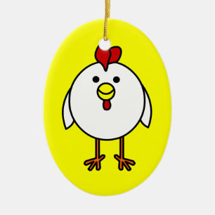 Niedliches glückliches Huhn kundengerecht! Keramik Ornament
