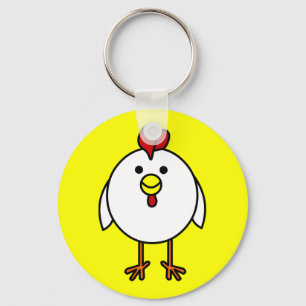 Niedliches glückliches Huhn Schlüsselanhänger