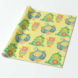 NIEDLICHES GLÜCKLICHES MONSTER FÜR BABIES-WRAPPING GESCHENKPAPIER