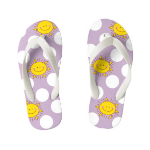 Niedliches glückliches Sonnenlicht und Polka-Dot-M Kinderbadesandalen