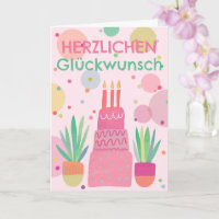 Niedliches Glückwunsch Geburtstagskuchen Rosa Bunt