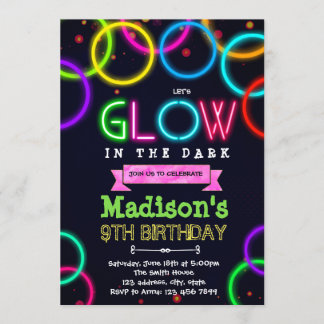 Niedliches glühendes Party Einladung