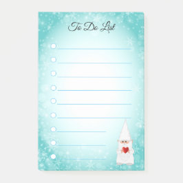 Niedliches Gnom auf türkisfarbenem und weißem Grun Post-it Klebezettel