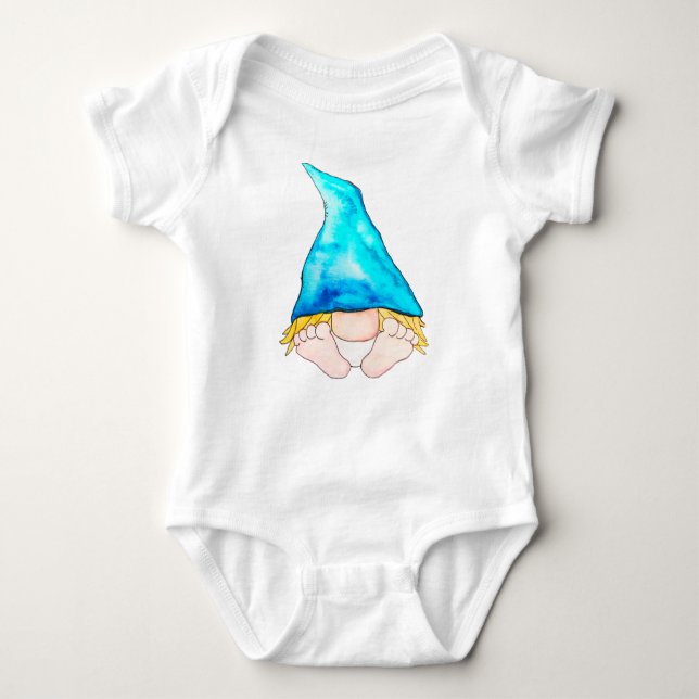 Niedliches Gnome-Baby-Blau Baby Strampler (Vorderseite)
