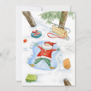 Niedliches Gnome, farbiges Aquarell Feiertagskarte