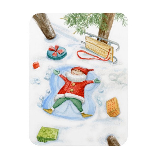 Niedliches Gnome, farbiges Aquarell Magnet (Vertikal)