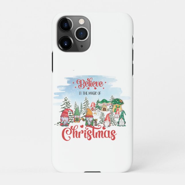 Niedliches Gnome feiert Weihnachtsfeiertag iPhone Hülle (Rückseite)