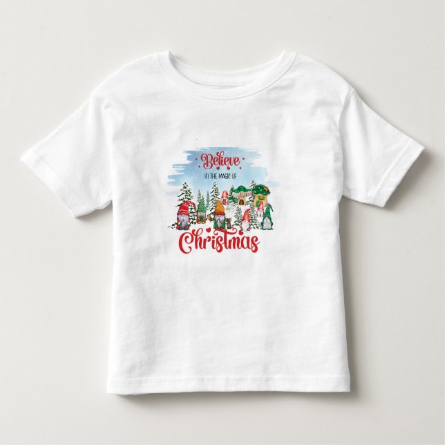 Niedliches Gnome feiert Weihnachtsfeiertag Kleinkind T-shirt (Vorderseite)