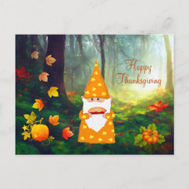 Niedliches Gnome, Herbstlaube und Pumpkins Postkarte