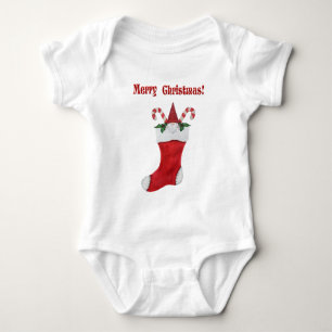 Niedliches Gnome in Red Christmas Strumpf Candy Ca Baby Strampler