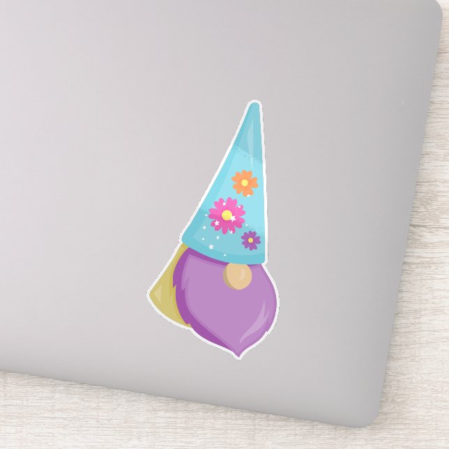 Niedliches Gnome, Kleiner Gnome, Garten Gnome, Blu Aufkleber (Detail)