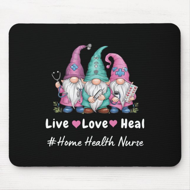 Niedliches Gnome Live Liebe Heilung Zuhause Health Mousepad (Vorne)