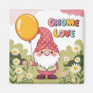 Niedliches Gnome mit Balloon - Design der GNOME-Li Magnet