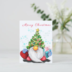 Niedliches Gnome mit Weihnachtsbaumhut und Geschen