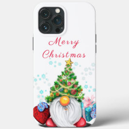 Niedliches Gnome mit Weihnachtsbaumhut und Geschen Case-Mate iPhone Hülle