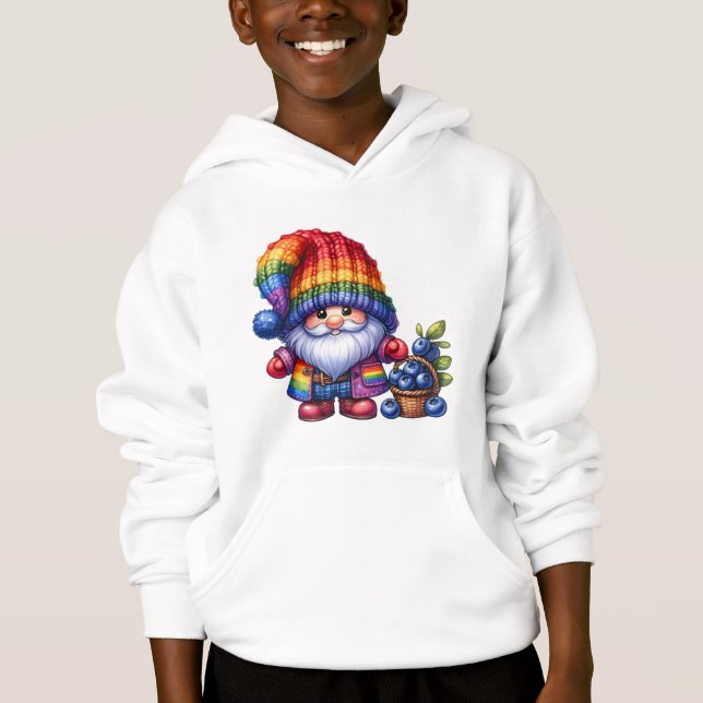 Niedliches Gnome-Picken von BlackBerry in einer Wa Hoodie (Vorderseite)