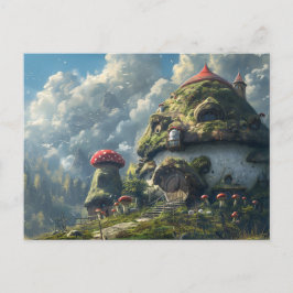 Niedliches Gnome, Pilzhaus Postkarte
