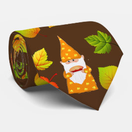 Niedliches Gnome und schöne Herbstblätter auf Brow Krawatte