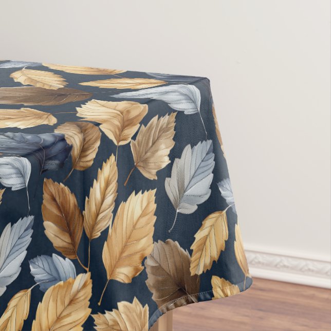 Niedliches Gold/Blauer Herbstleaf Tischdecke (Beispiel)