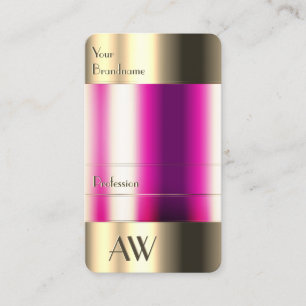 Niedliches Gold Dose Dose Girl Pink Fluids und Mon Visitenkarte