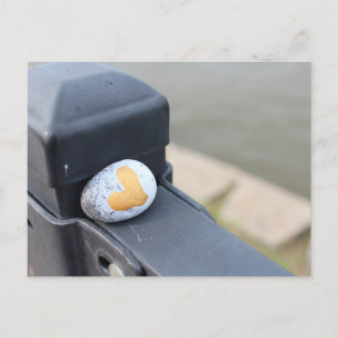 Niedliches Gold Heart Rock Postkarte